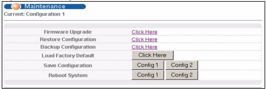 ZYXEL MGS-3712F - The Maintenance Screen - 1