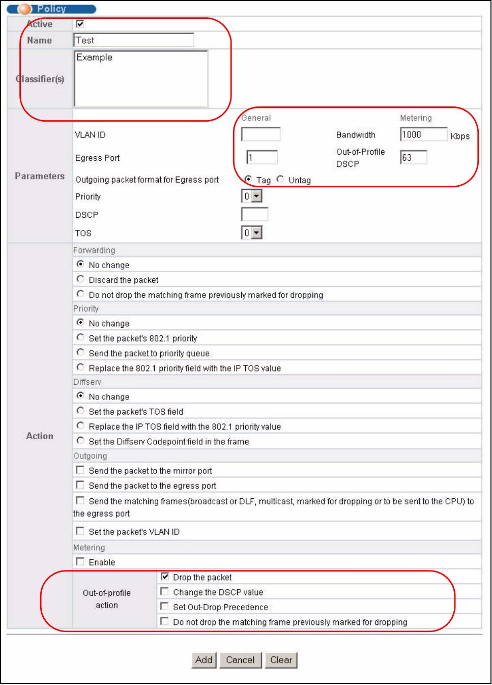 ZYXEL MGS-3712F - Policy Example - 1