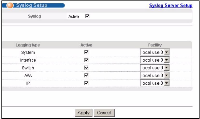 ZYXEL MGS-3712F - Syslog Setup - 1
