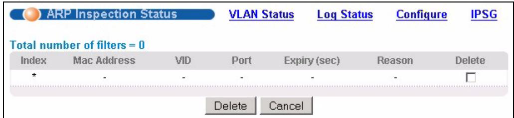 ZYXEL MGS-3712F - ARP Inspection Status - 1