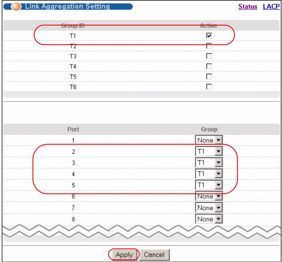 ZYXEL MGS-3712F - Static Trunking Example - 2