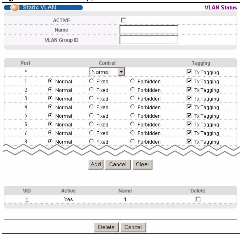 ZYXEL MGS-3712F - Configure a Static VLAN - 1