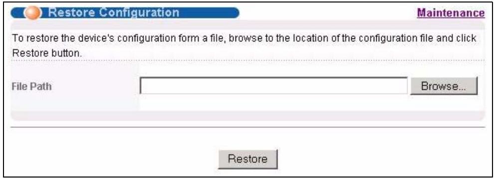 ZYXEL MGS-3712F - Restore a Configuration File - 1