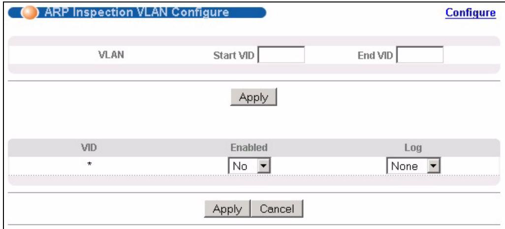 ZYXEL MGS-3712F - ARP Inspection VLAN Configure - 1