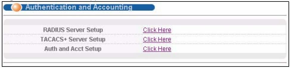 ZYXEL MGS-3712F - Authentication and Accounting Screens - 1