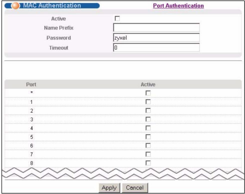 ZYXEL MGS-3712F - Activate MAC Authentication - 1