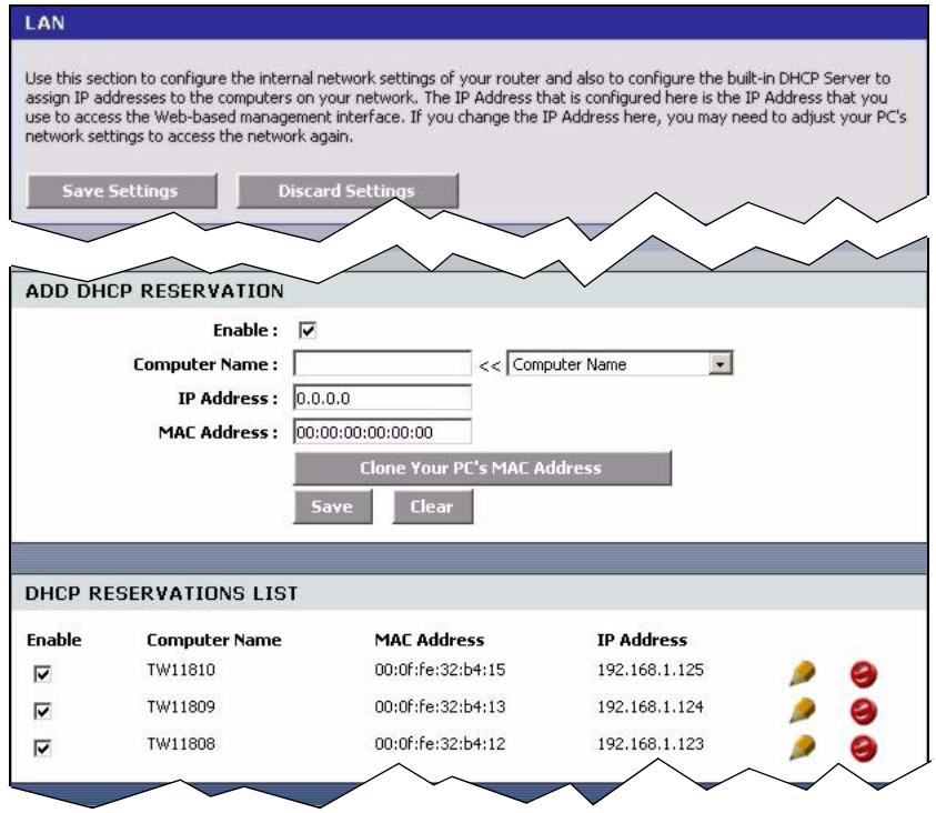 ZYXEL NBG-415 - DHCP Reservation - 1