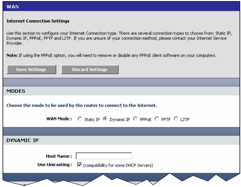 ZYXEL NBG-415 - WAN Connection: Dynamic IP - 1