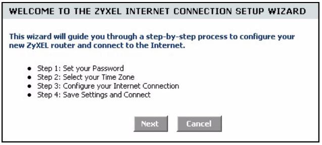 ZYXEL NBG-415 - Internet Connection Setup Wizard - 1