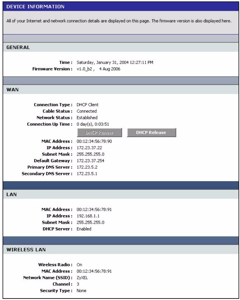 ZYXEL NBG-415 - Device Info - 1