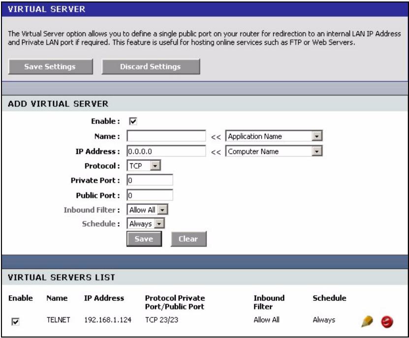 ZYXEL NBG-415 - Virtual Server Setup - 1
