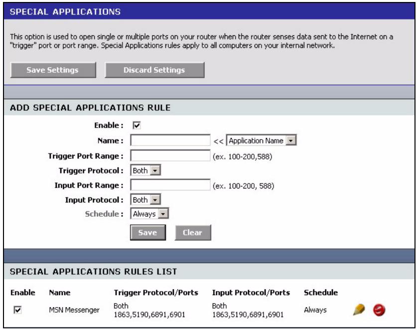 ZYXEL NBG-415 - Configuring Special Applications - 1
