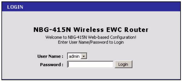 ZYXEL NBG-415 - Login - 1