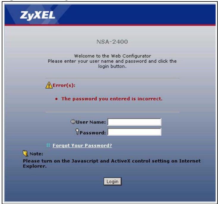 ZYXEL NSA-2400-1T - NSA-2400 Sends Password - 1