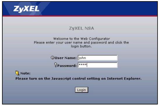 ZYXEL NSA-2400-1T - User Password Management - 1