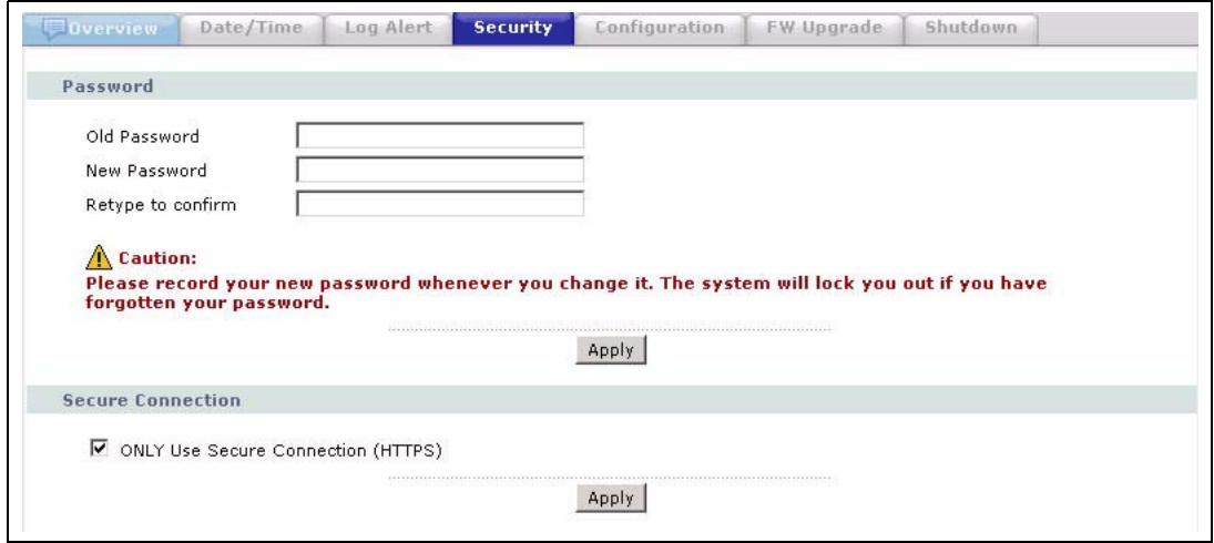 ZYXEL NSA-2400-1T - Security Screen - 1
