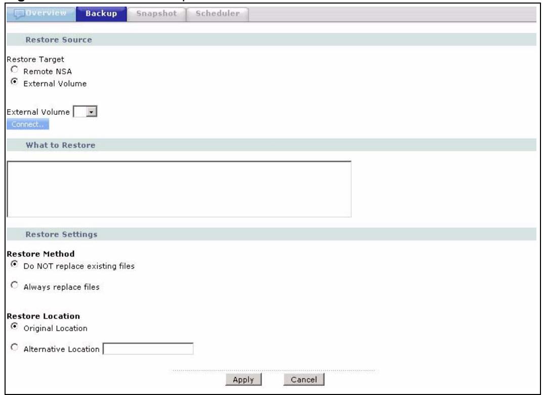 ZYXEL NSA-2400-1T - Restoring Backups - 1