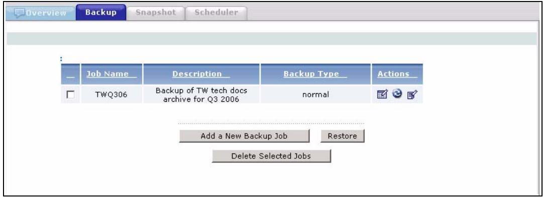 ZYXEL NSA-2400-1T - Backup Summary - 1