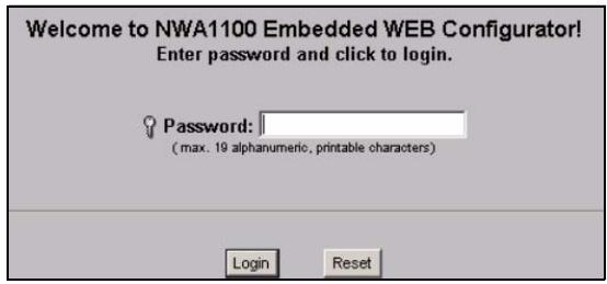 ZYXEL NWA-1100 - Ouvrez une session dans le configurateur web - 3