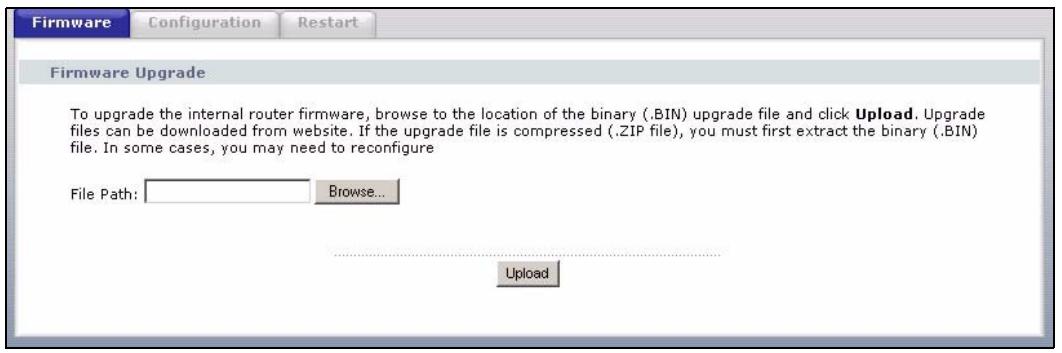 ZYXEL P-334U - Firmware Upload Screen - 1