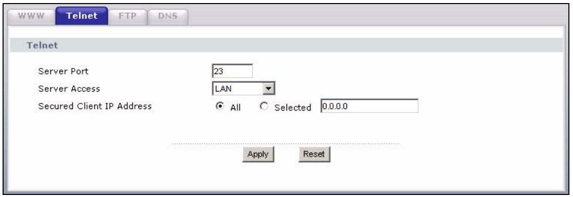 ZYXEL P-334U - Telnet Screen - 1