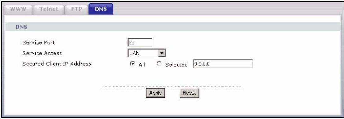 ZYXEL P-334U - DNS Screen - 1