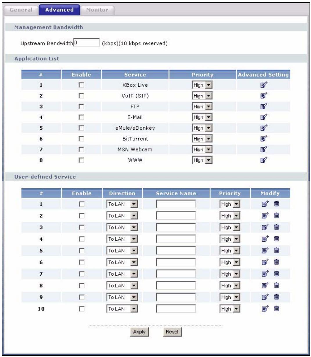 ZYXEL P-334U - Bandwidth Management Advanced Configuration - 1