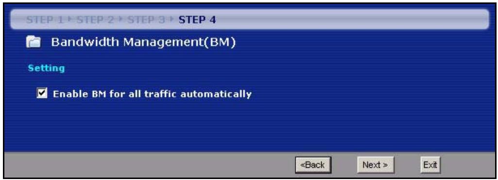 ZYXEL P-334U - Connection Wizard: STEP 4: Bandwidth management - 1