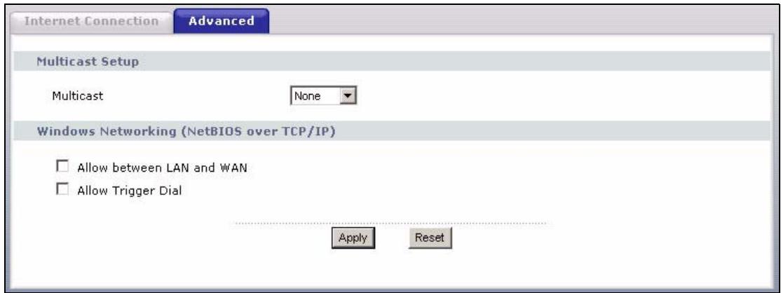 ZYXEL P-334U - Advanced WAN Screen - 1