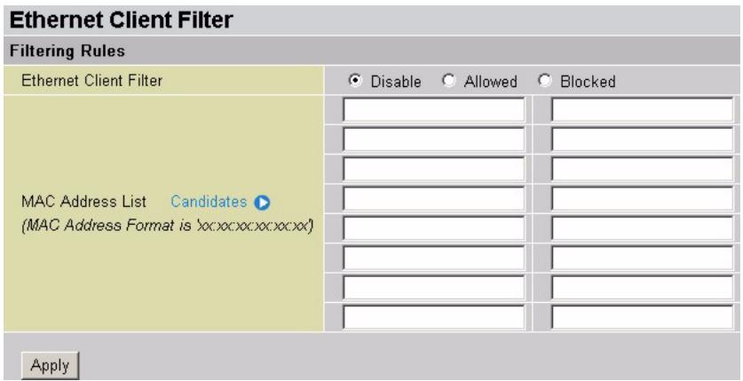 ZYXEL P-794M - Ethernet Client Filter - 1
