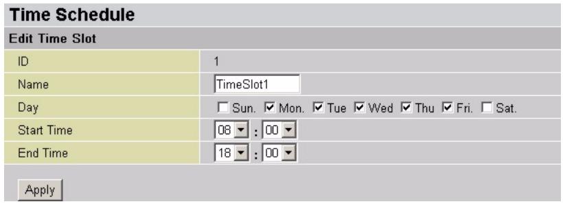 ZYXEL P-794M - Configuring a Time Schedule - 1