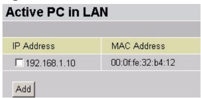 ZYXEL P-794M - Ethernet Client Filter Candidates - 1