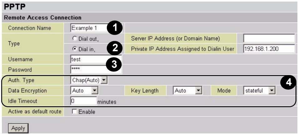 ZYXEL P-794M - Example: Remote PPTP VPN Dial-in Connection - 2