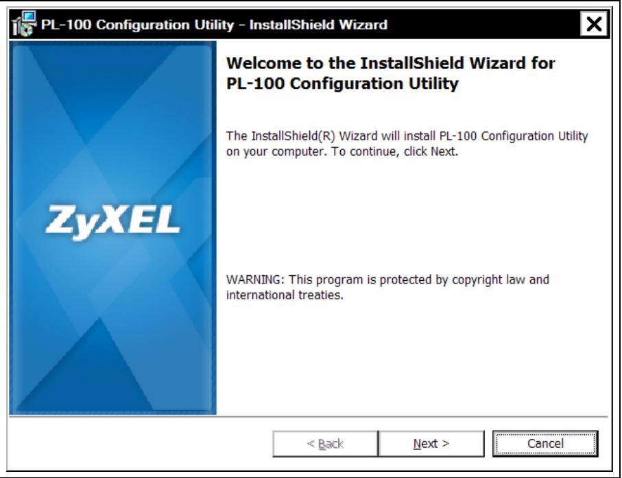 ZYXEL PL-100 - Installation of the Utility - 1