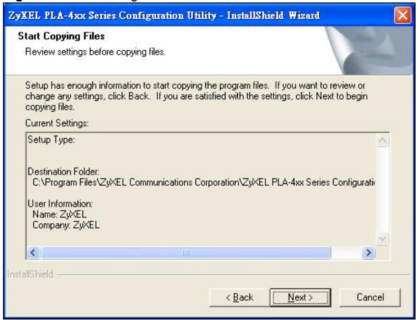 ZYXEL PLA-400 - Installing the Utility - 8