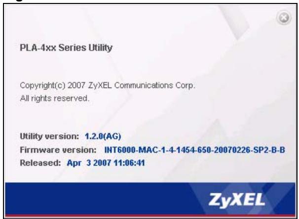 ZYXEL PLA-400 - About Screen - 1