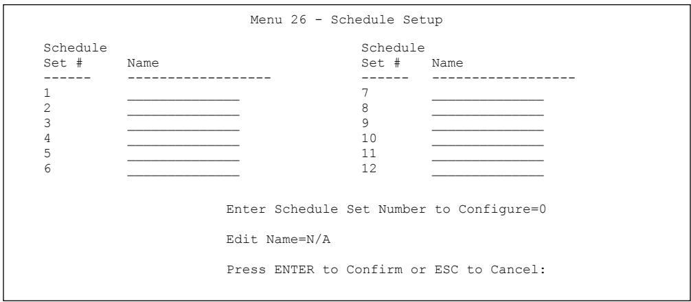ZYXEL PRESTIGE 202H - Configuring Call Scheduling - 1