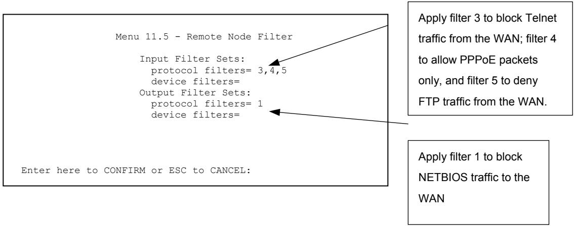 ZYXEL PRESTIGE 202H - Remote Node Filters - 1