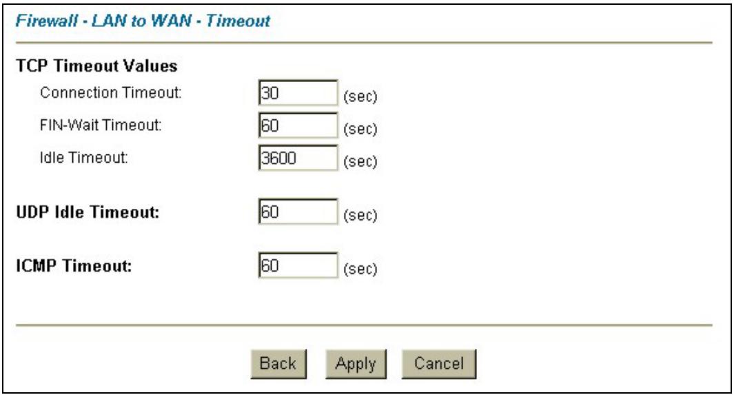 ZYXEL PRESTIGE 202H - Configuring Timeout Values - 1