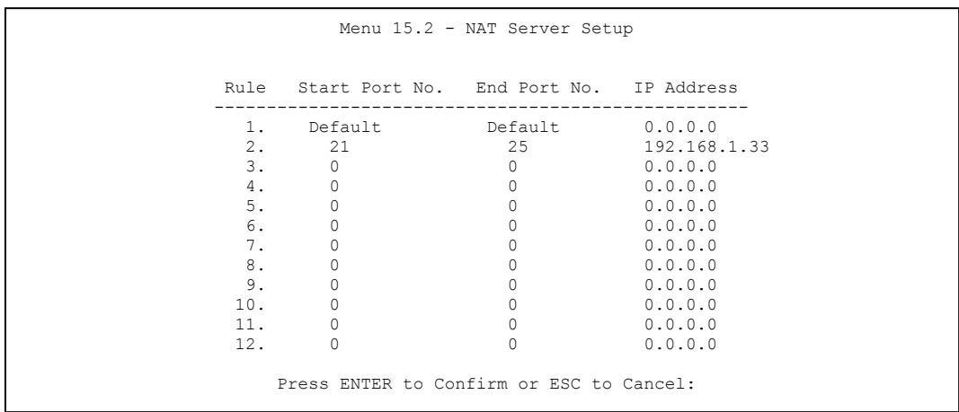 ZYXEL PRESTIGE 202H - Configuring a Server behind NAT - 2