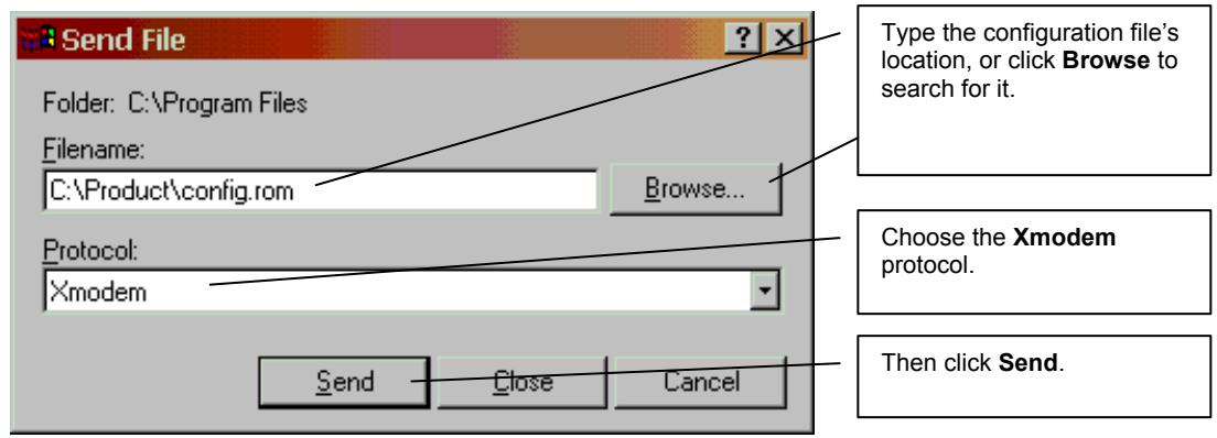 ZYXEL PRESTIGE 202H - Uploading a Configuration File Via Console Port - 1