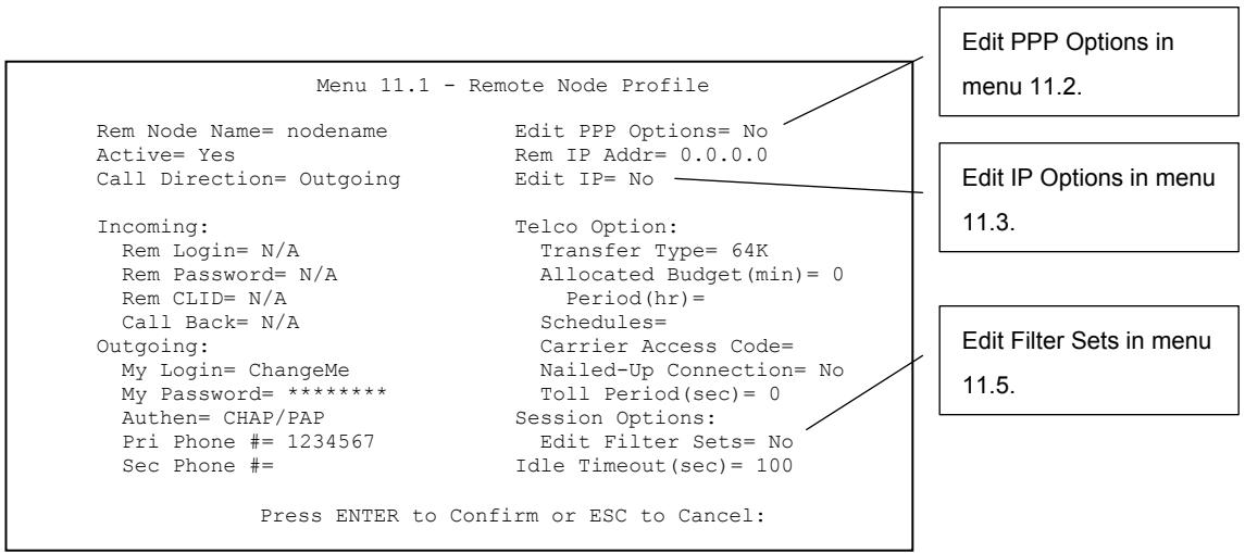 ZYXEL PRESTIGE 202H - Remote Node Setup - 2