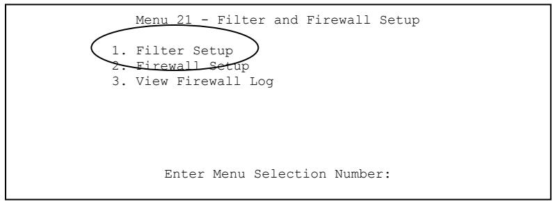 ZYXEL PRESTIGE 202H - Configuring a Filter Set - 1