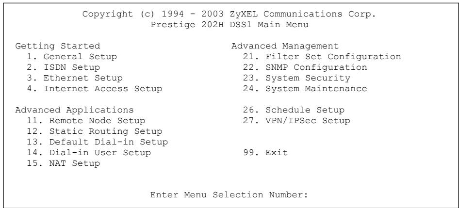 ZYXEL PRESTIGE 202H - Navigating the SMT Interface - 1