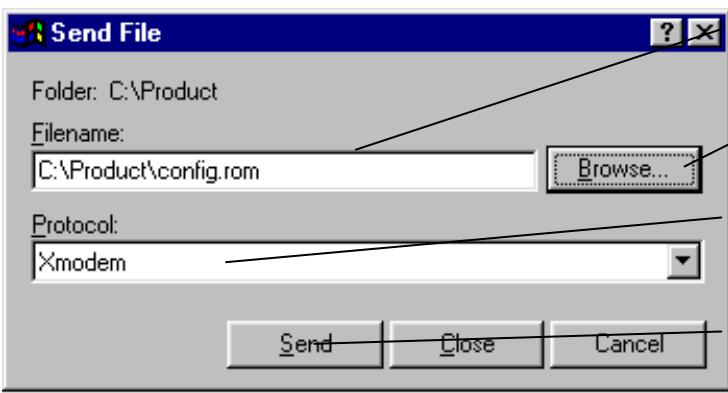 ZYXEL PRESTIGE 202H - Example Xmodem Configuration Upload Using HyperTerminal - 1