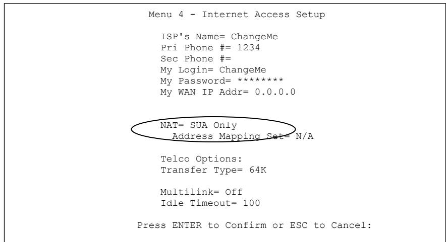 ZYXEL PRESTIGE 202H - Applying NAT - 1