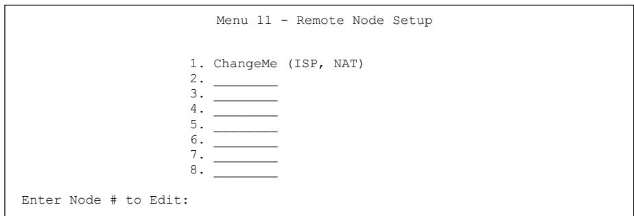 ZYXEL PRESTIGE 202H - Remote Node Setup - 1