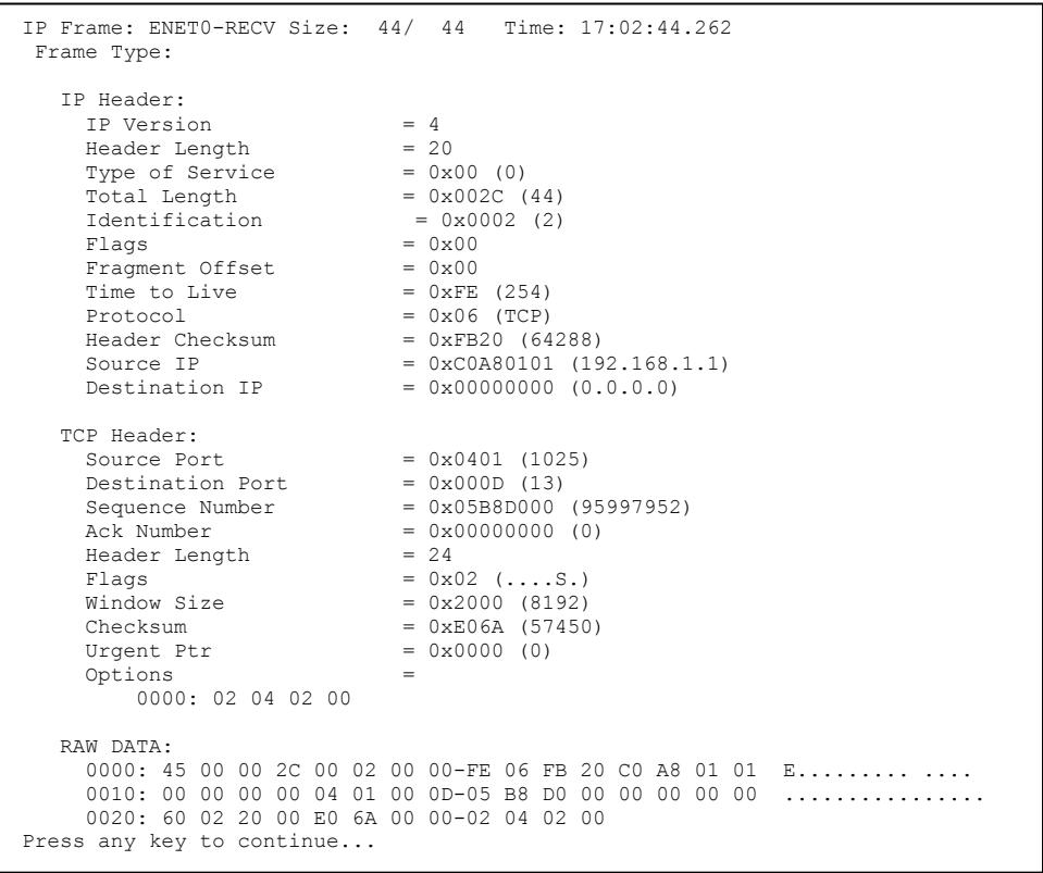 ZYXEL PRESTIGE 202H - Call Triggering Packet - 1
