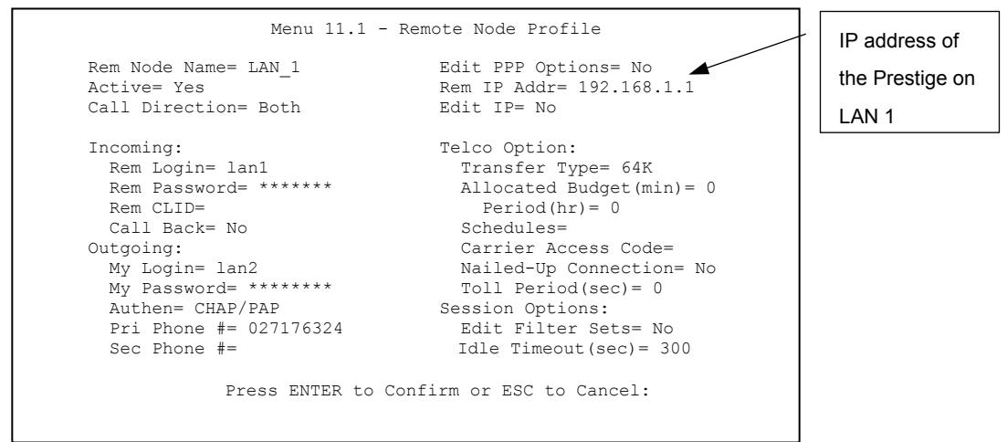ZYXEL PRESTIGE 202H - LAN 2 Setup - 1