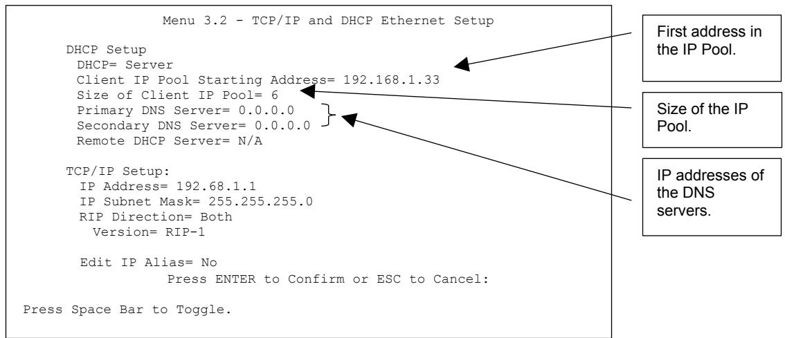 ZYXEL PRESTIGE 202H - Configuring TCP/IP Ethernet and DHCP - 1